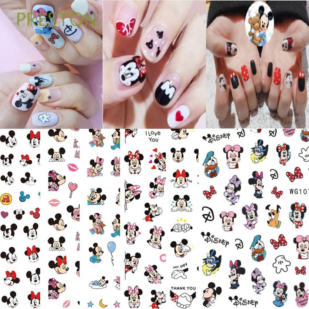 Sticker Dán Trang Trí Móng Tay Hình Chuột Mickey Minnie