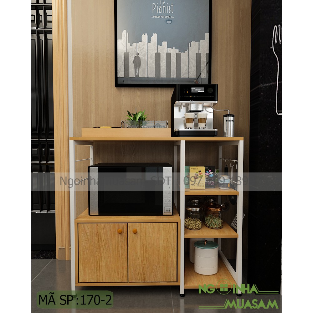 Kệ để lò vi sóng, lò nướng Khung sắt Gỗ MDF YL170-2 - 81x84x35 cm | BigBuy360 - bigbuy360.vn