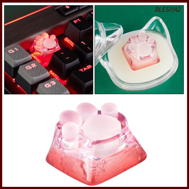 [BLESIYA2] Cute 3D Clear Cat Paw Mechanical Keyboard Keycap for Cherry MX