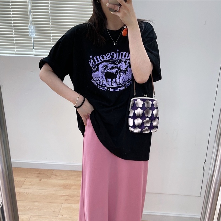 Áo Thun Cotton Dáng Rộng In Họa Tiết Độc Đáo Chất Lượng Cao Thời Trang Cho Nữ