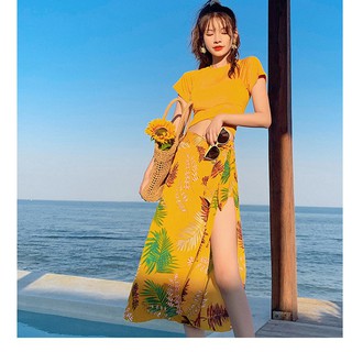 Bộ đồ bơi 3 mảnh khăn quần voan đẹp bikini đi biển