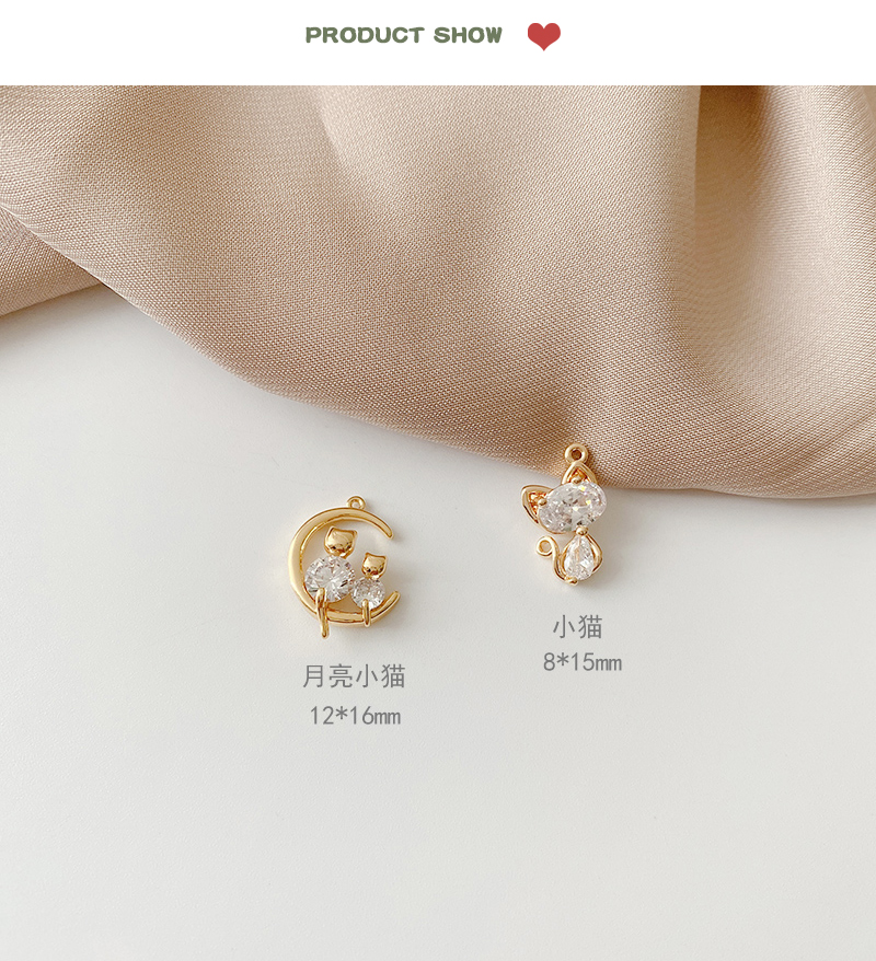 Mặt Vòng cổ Đồng Mạ Vàng 18K Hình Mèo Dễ Thương