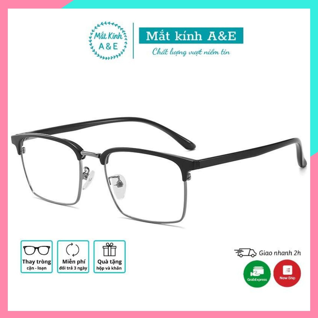 Mắt kính cận vuông AMIE Eyewear gọng kính nhựa dẻo 6205 kiểu dáng đơn giản phù hợp đi làm, đi học, đi chơi