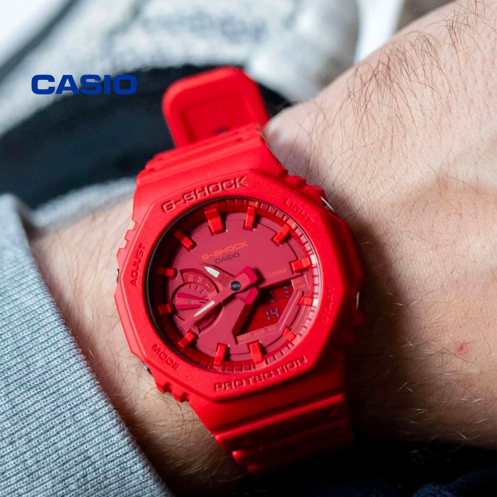 Đồng hồ nam nữ G-Shock Casio GA-2100-4ADR chính hãng - Bảo hành 5 năm, Thay pin miễn phí trọn đời máy