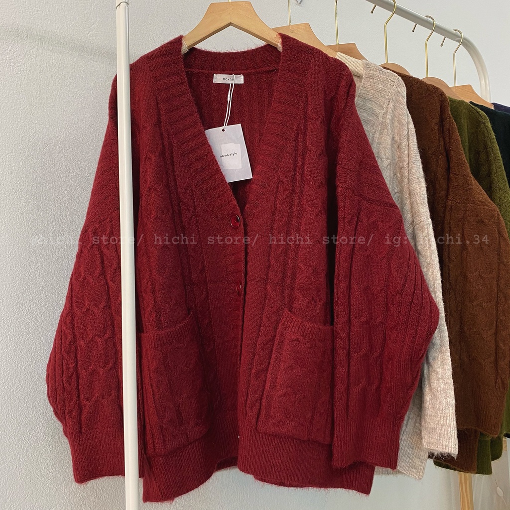áo cadigan len khoác ngoài 10 màu dày ấm mùa đông hàn quốc hichi