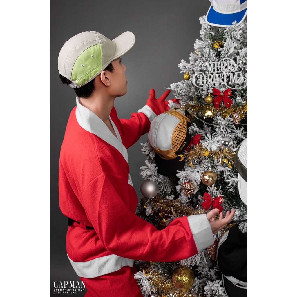 Mũ lưỡi trai chính hãng CAPMAN phom dáng thể thao CM58 vải dù màu kem