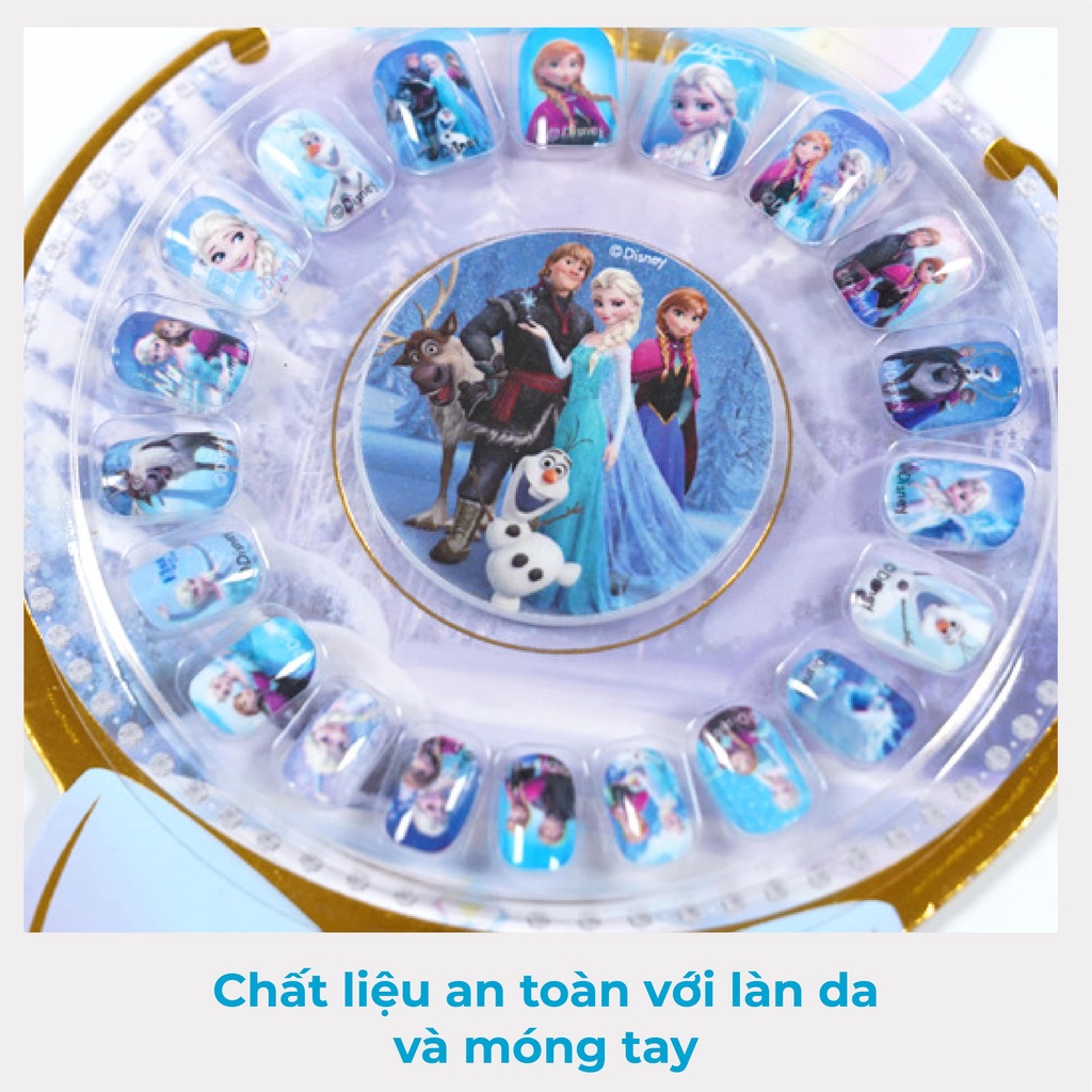 Set sticker dán móng tay 3d cho bé, Hình dán sticker cute hoạ tiết elsa bạch tuyết cho bé trang trí móng