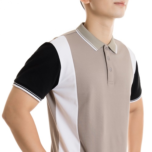 Áo polo nam cotton cá sấu phối tay thân bo sọc cổ bẻ tay ngắn PL05