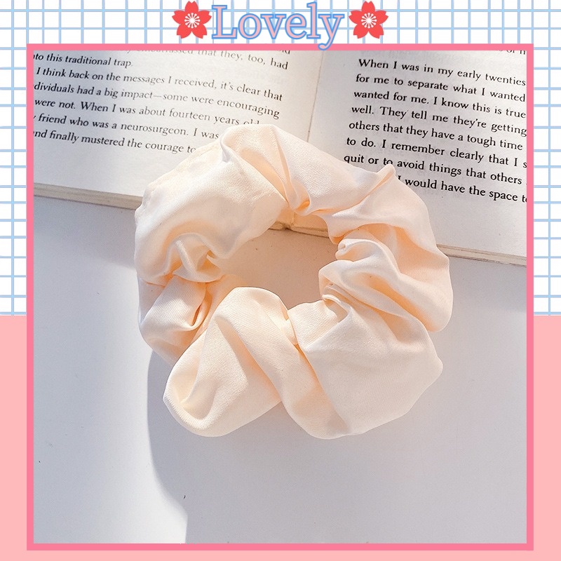 Dây Buộc Tóc Scrunchies Vải Satin In Họa Tiết Hoa Dễ Thương Phong Cách Thời Trang Hàn Quốc Cho Nữ