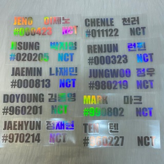 Sticker hologram chữ nhóm nhạc NCT