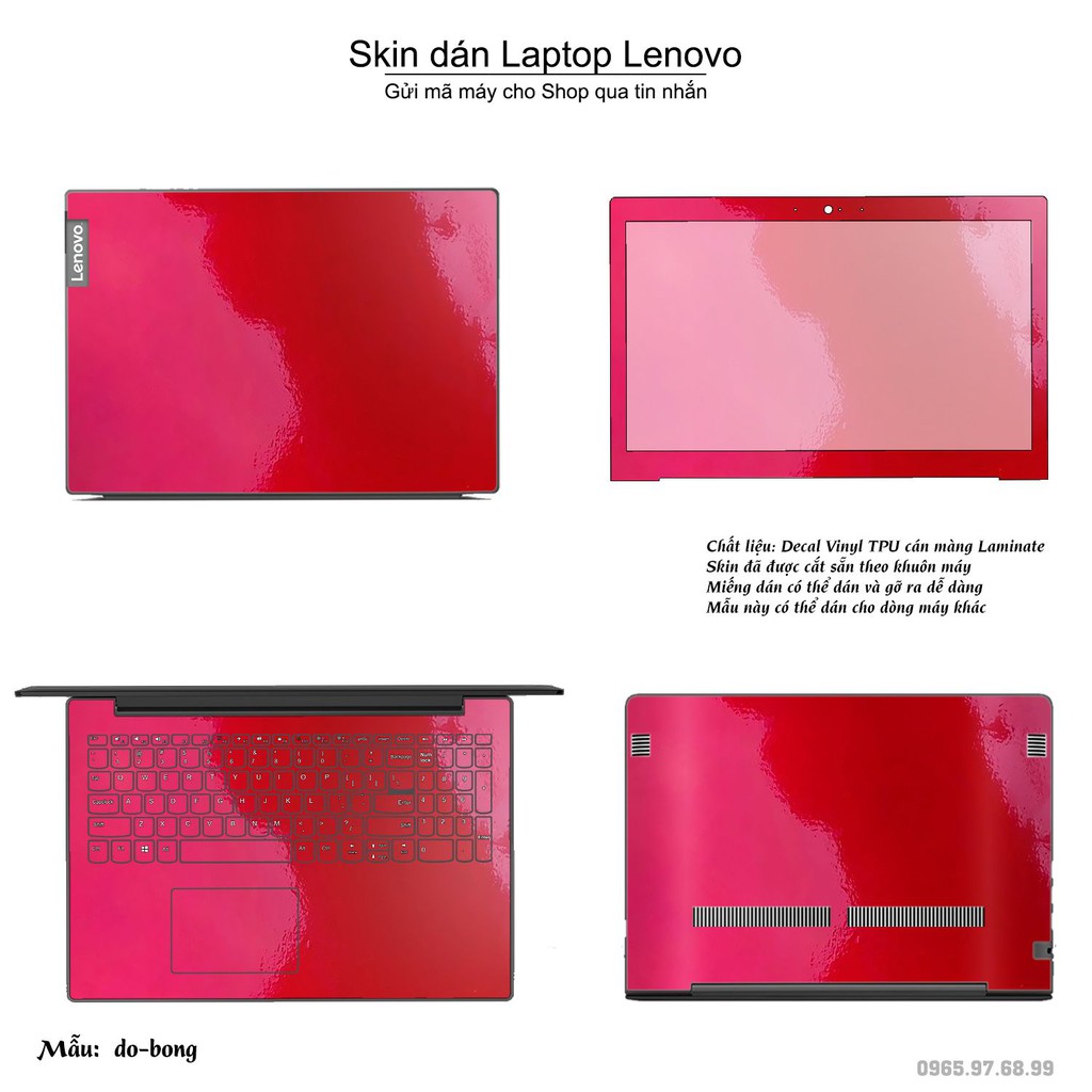 Skin dán Laptop Lenovo in màu đỏ bóng (inbox mã máy cho Shop)
