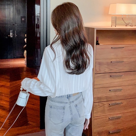 Áo Sơ Mi Nữ Tay Dài Kẻ Sọc Thời Trang