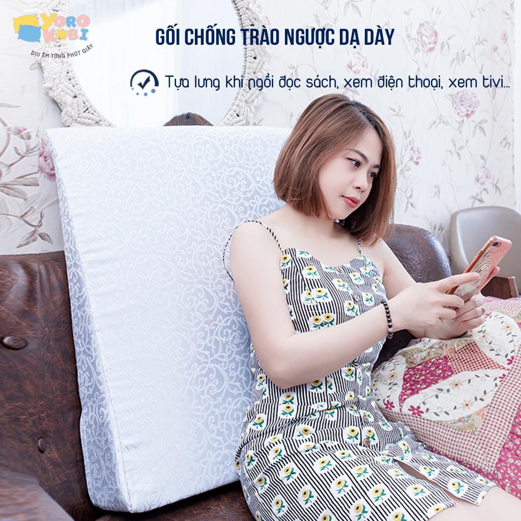 Gối Chống Trào Ngược Dạ Dày Chính Hãng Người Lớn YOROKOBI (18 cm)  Kê Chân, Kê Lưng, Đa Năng