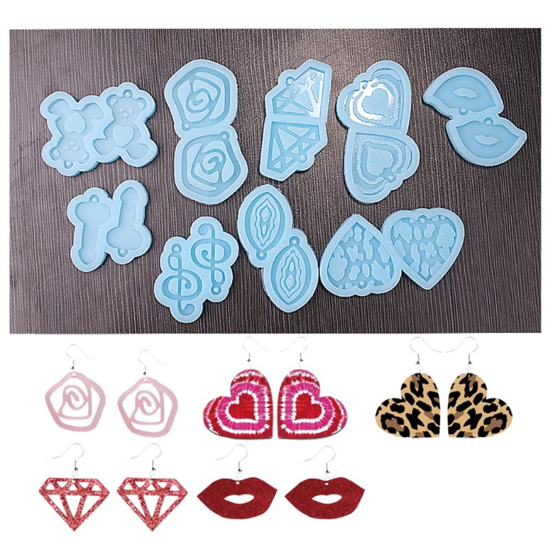 Set 9 Khuôn Silicone Làm Mặt Trang Sức Thủ Công