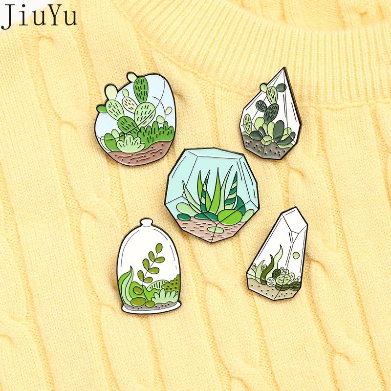 Ghim Cài Áo Tráng Men Hình Chậu Cây Xương Rồng Hoạt Hình Dễ Thương Làm Quà Tặng Cho Bạn Bè Nghệ Thuật Desig