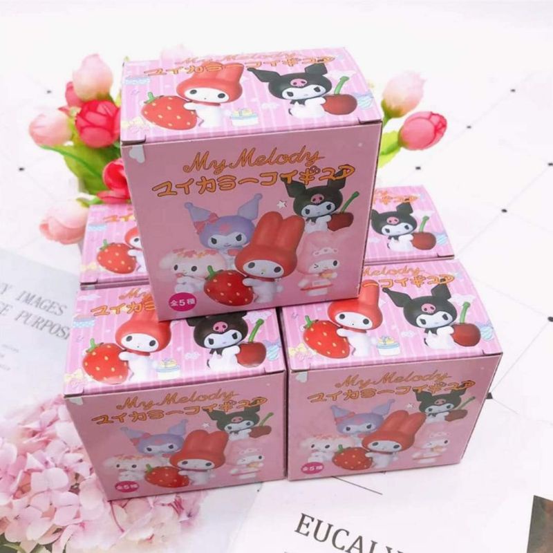 Mô hình blindbox Sanrio Kuromi My Melody trái cây dễ thương