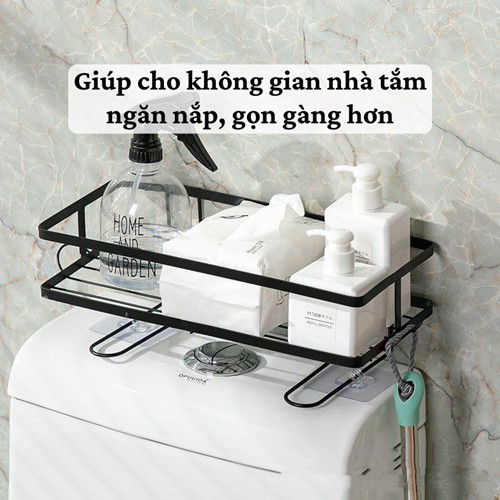 [Kèm miếng dán] Kệ để đồ nhà tắm  Giá đựng đồ phòng tắm nhà vệ sinh dán tường đa năng cao cấp thép tĩnh điện tiện lợi