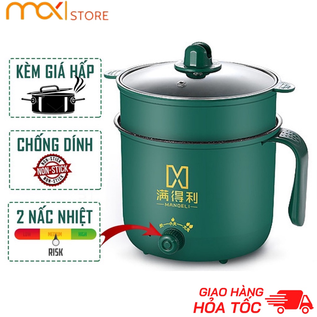 [Mã ELHA9 giảm 15% đơn 50K] Ca Nấu Mì Đa Năng Siêu Tốc, Nồi Lẩu Điện Mini 18cm Công suất 600W - BẢO HÀNH 1 NĂM