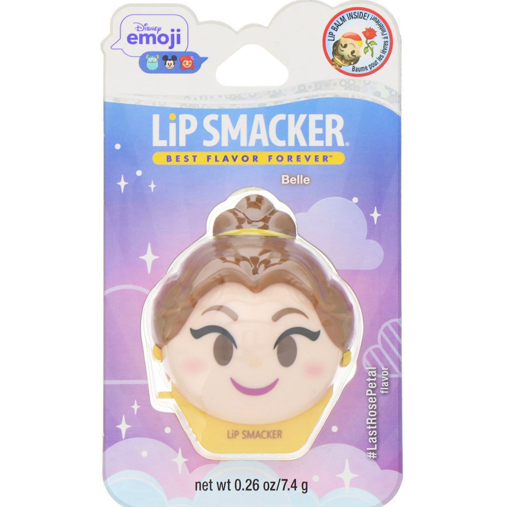 Son dưỡng ẩm hương hoa hồng Lip Smacker Disney Emoji Lip Balm Belle Last Rose Petal 7,4g (Mỹ)