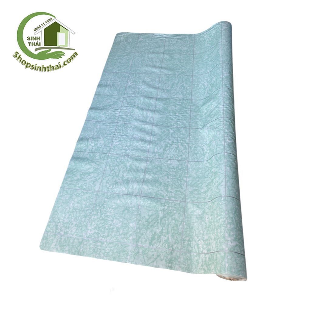 Thảm simili lót trải sàn giả đá hoa cương màu xanh ngọc - thảm nhựa pvc - 1m² - khổ 1m