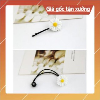 [Giá tốt] Dây chun buộc tóc - kẹp buộc tóc hoa cúc trắng