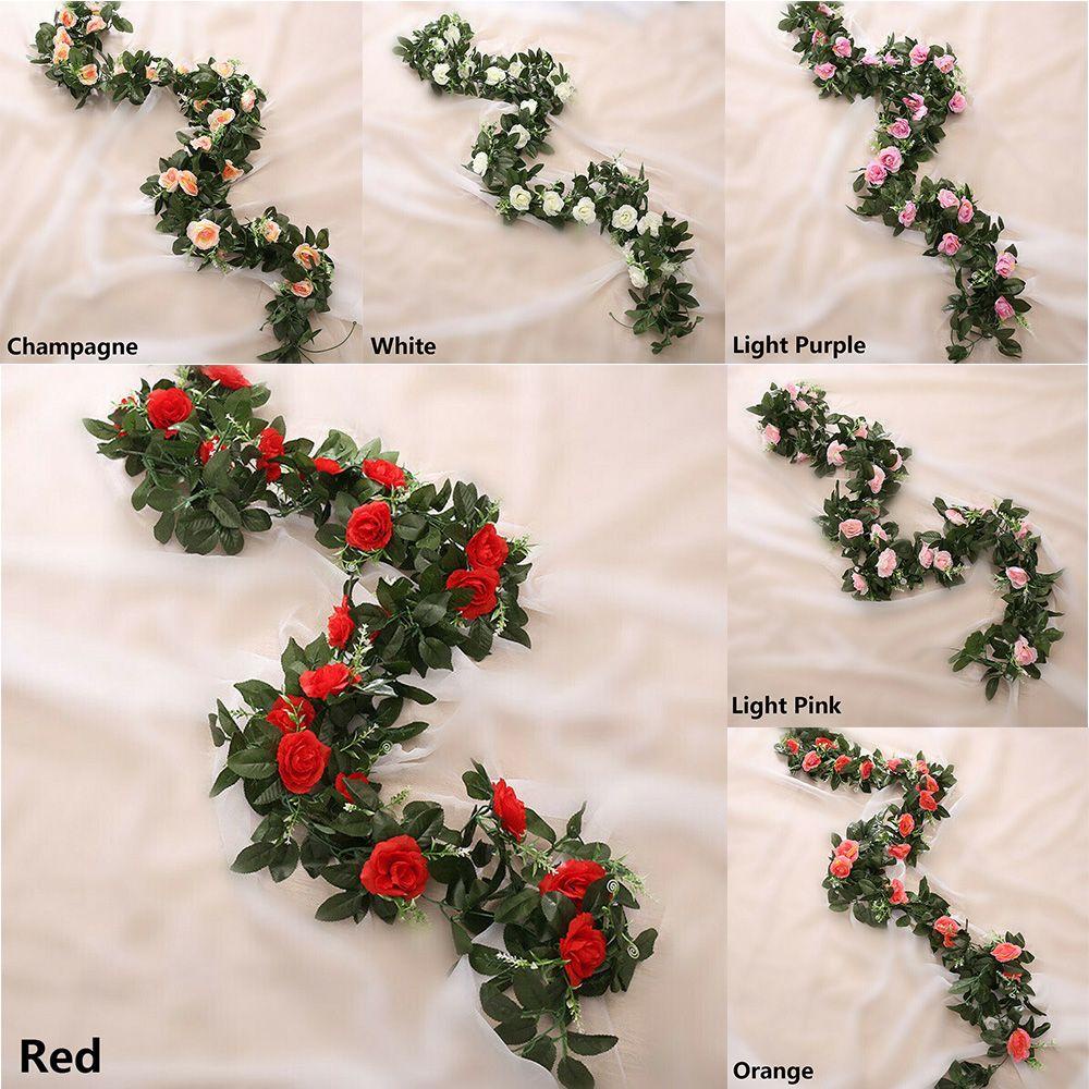 KUNHEV Dây Hoa Hồng Lụa Nhiều Màu Treo Trang Trí Tiệc Cưới / Sân Vườn