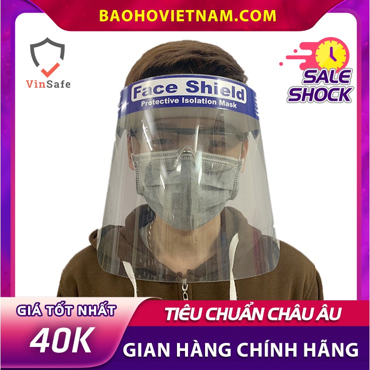 Kính che mặt hàng chính hãng Faceshield Nhật Quang ngăn ngừa vi khuẩn, bụi bẩn, chất lỏng