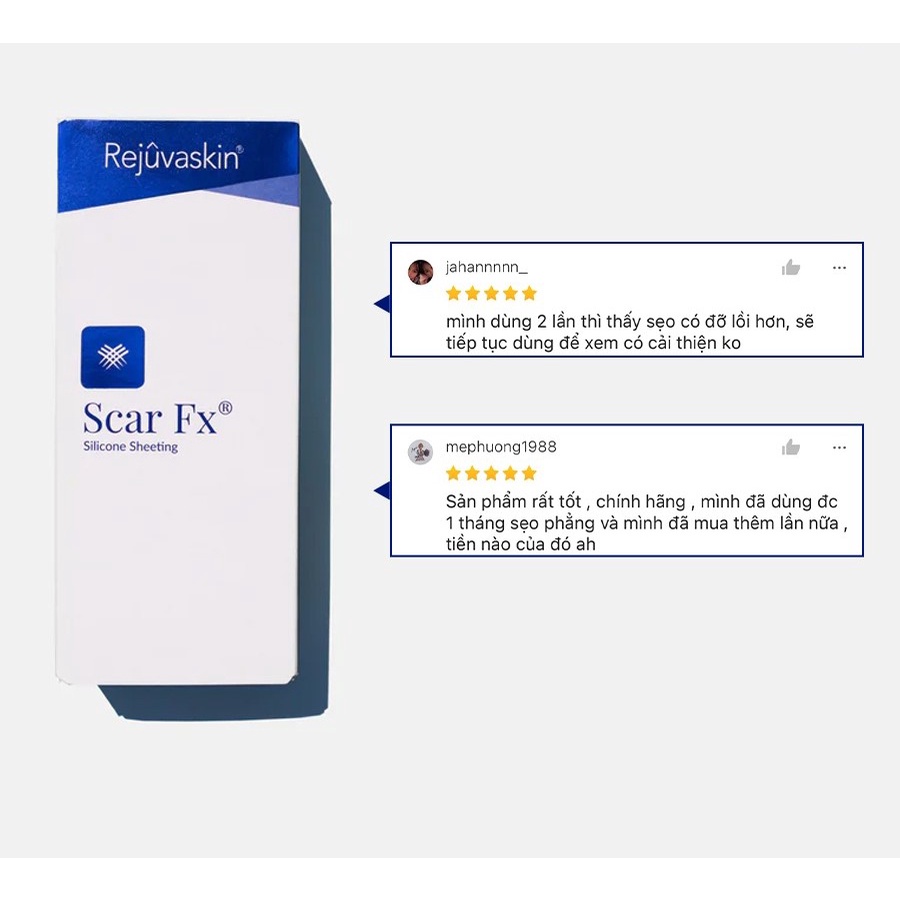 Miếng Dán Ngăn Ngừa Và Ép Sẹo Lồi / Phì Đại Scar FX 2.5x2.5 của Rejuvaskin