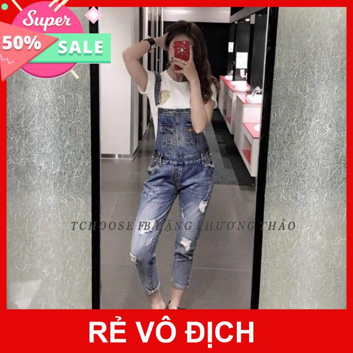 Yếm Bò, quần yếm 2 dây chất Jean dài from đẹp ,Mẫu yếm hot nhất năm 2022 màu xanh cực xinh_ yếm quần