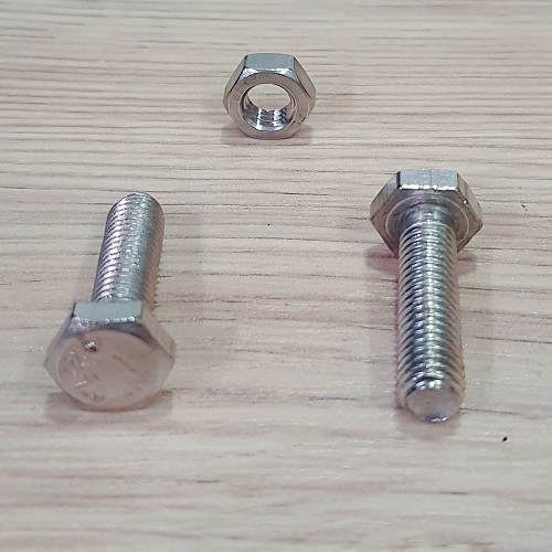 Gói 10 Bộ Bulon Đầu Bằng Phẳng Lục Giác Ngoài INOX 304 Size M8 Răng 8mm Dài 33mm Sáng Bóng Gia Công Tỉ Mỉ