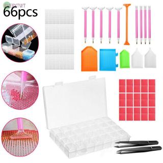 Hộp dụng cụ làm tranh thêu đính đá 5D nghệ thuật thủ công 66 món