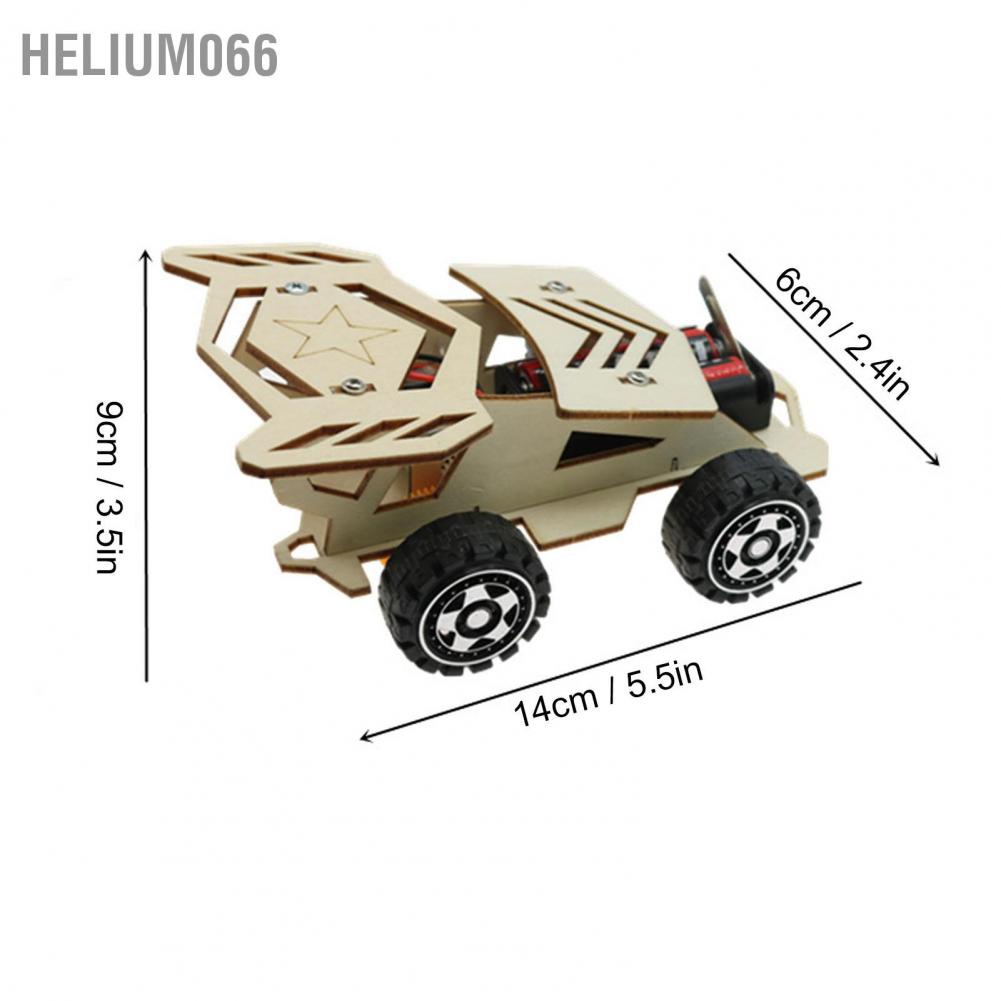 Helium066 Wooden Model Cars Kits 4 Wheel Drive Racing Car Building Puzzles DIY Scientific Experiment Educational Toys