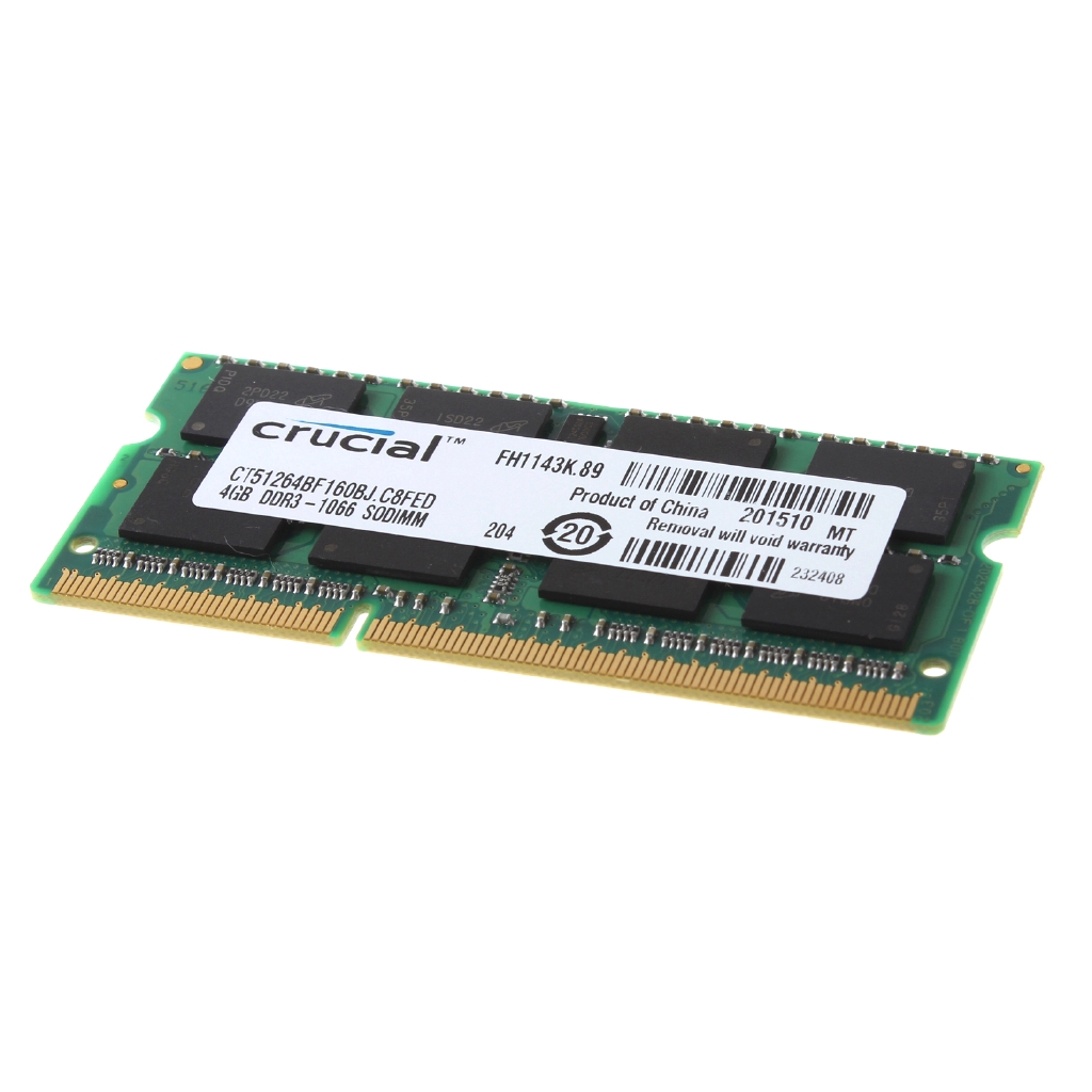 Crucial 4GB 2RX8 PC3-8500S DDR3 1066Mhz SODIMM RAM bộ nhớ máy tính xách tay 204Pin