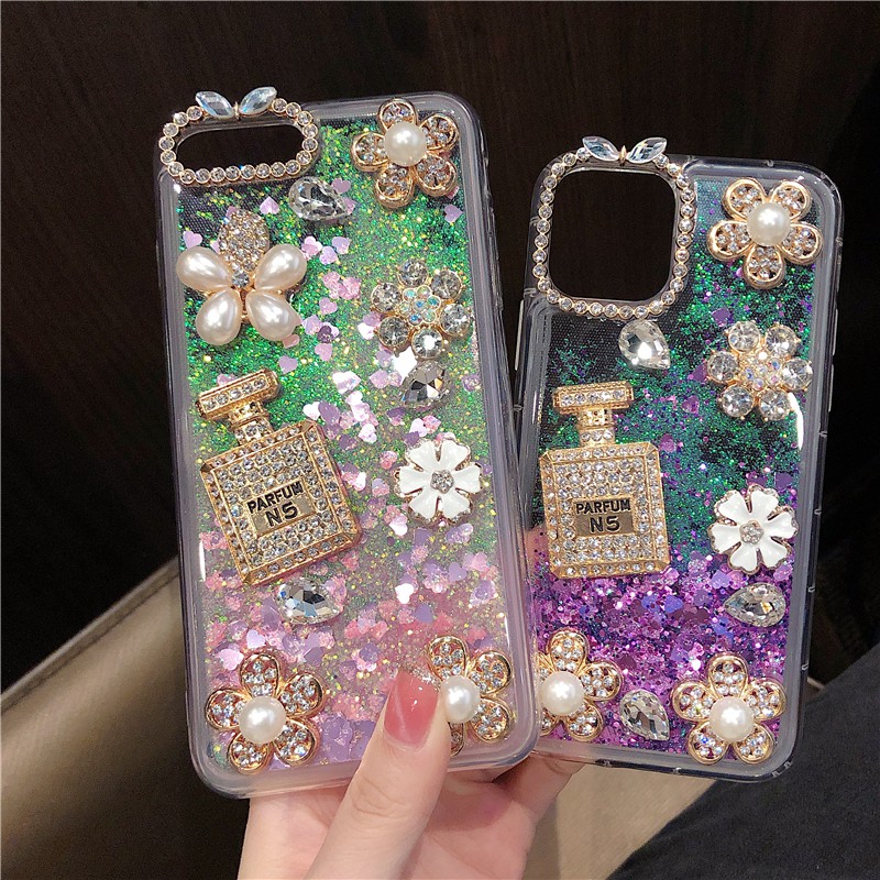 Ốp Lưng Kim Tuyến Nước Hình Hoa Cho iphone 14 13 12 pro max iphone 11 pro max xs xr x