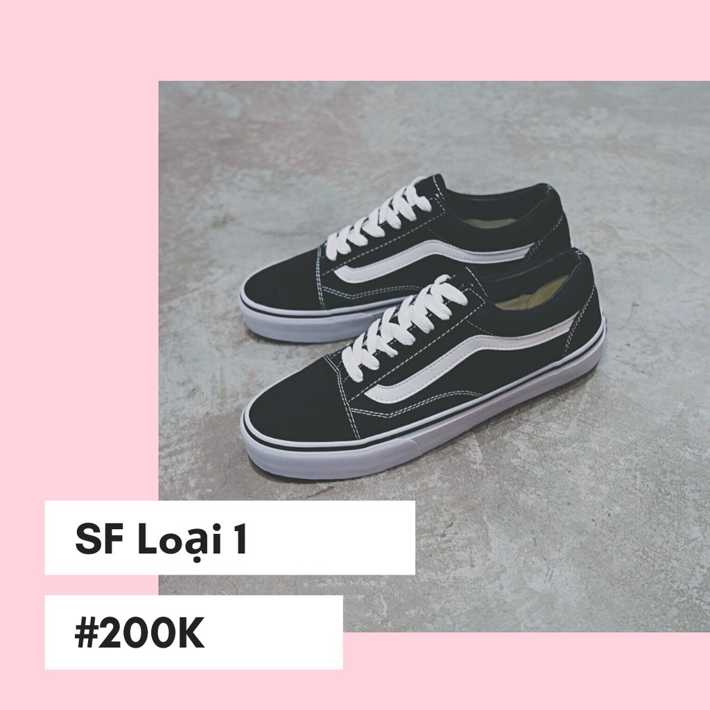 FullBox Giày Old Skool Đen Trắng