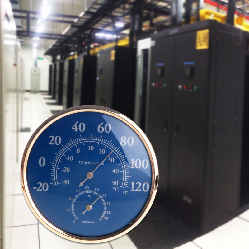 Dụng cụ đo độ ẩm và nhiệt độ hình tròn màu xanh