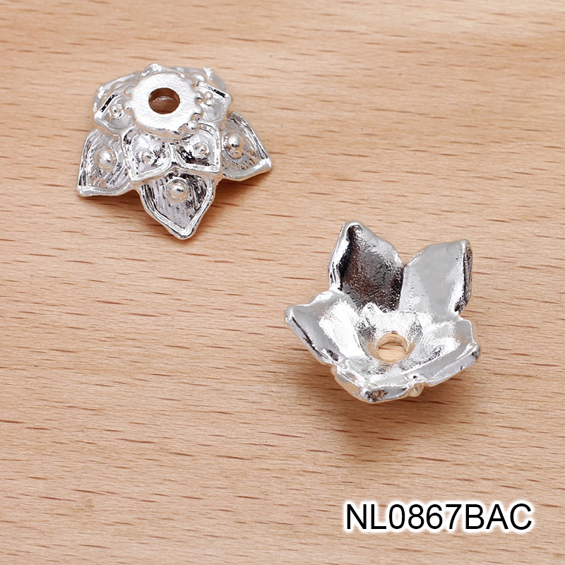 1 phiến chụp hạt đúc họa tiết hoa sen cách điệu 10*16.5mm nguyên liệu làm trâm làm trang sức cổ trang