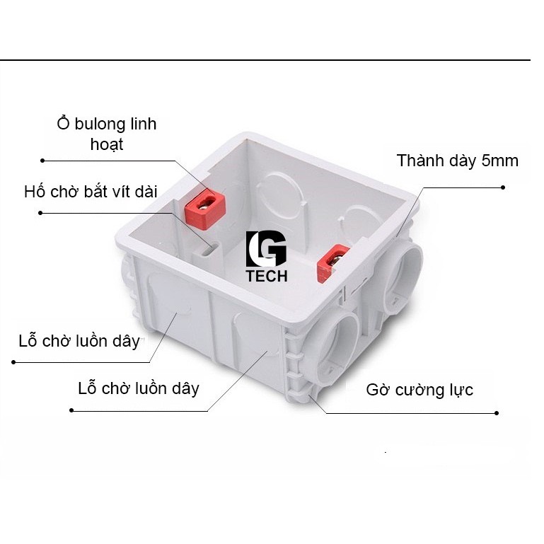 Công tắc điện LGTech đơn 2 cực mặt vuông chịu dòng lớn 45A LG-TT-0102 - Hàng Chính Hãng