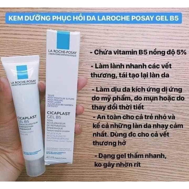 [CÓ SẴN] KEM DƯỠNG PHỤC HỒI DA LAROCHE POSAY CICAPLAST B5 HÀNG CTY CHÍNH NGẠCH TỪ BÁC SĨ DA LIỄU