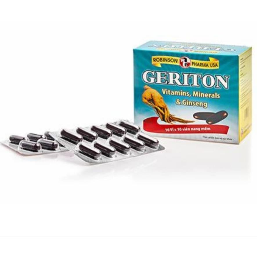 Geriton Viên uống Nhân Sâm Tăng sức đề kháng Giảm stress Vitamin và Khoáng chất