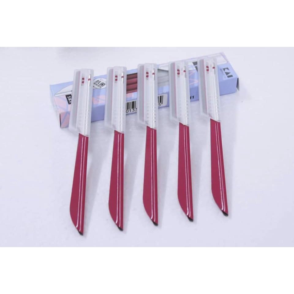 Set 5 dao cạo lông mày KAI Nhật Bản kháng khuẩn, an toàn, không gây đau rát hay kích ứng khi sử dụng