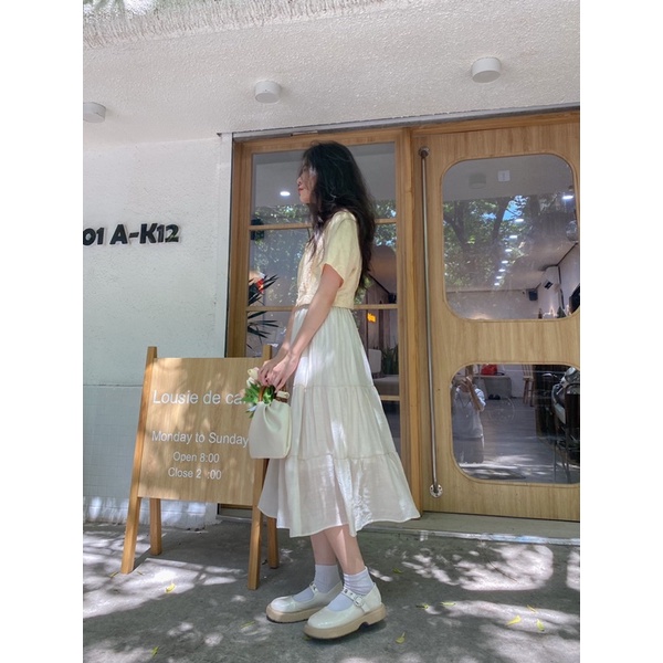 Chân váy TƠ xoè tầng eo chun co giãn 🌸