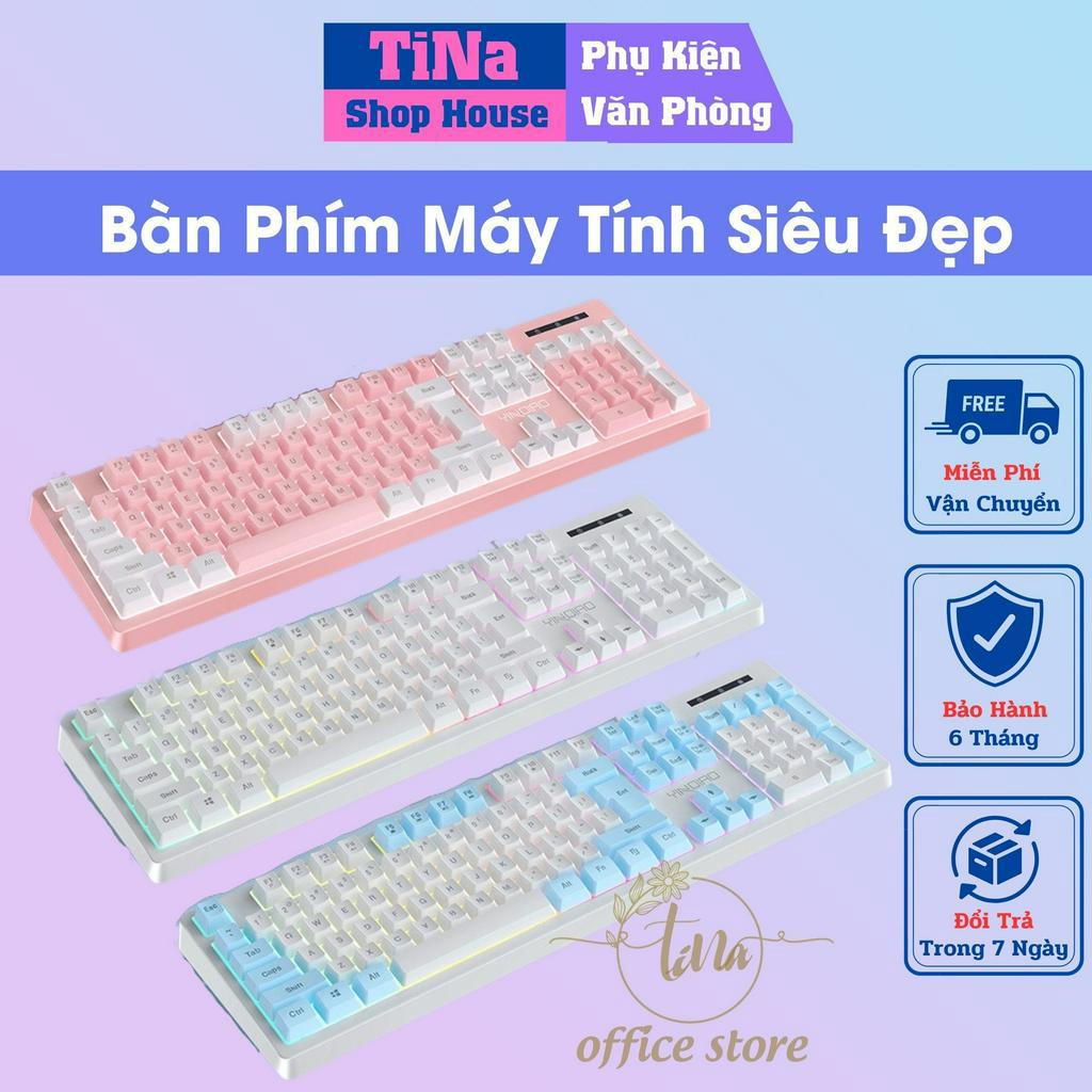 Bàn Phím Giả Cơ YINOIAO K200 4 Màu Phím LED RGB Xuyên Chữ [CHÍNH HÃNG]- Bàn Phím Máy Tính Siêu Đẹp Phù Hợp Dân Văn Phòng