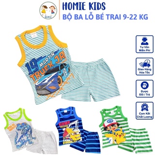 Đồ Bộ Ba Lỗ Cho Bé Trai 8-20 Kg Borip Set Quần Đùi Áo Sát Nách Trẻ Em Mặc Nhà In Hoạt Hình Hot Trend Homie Kids