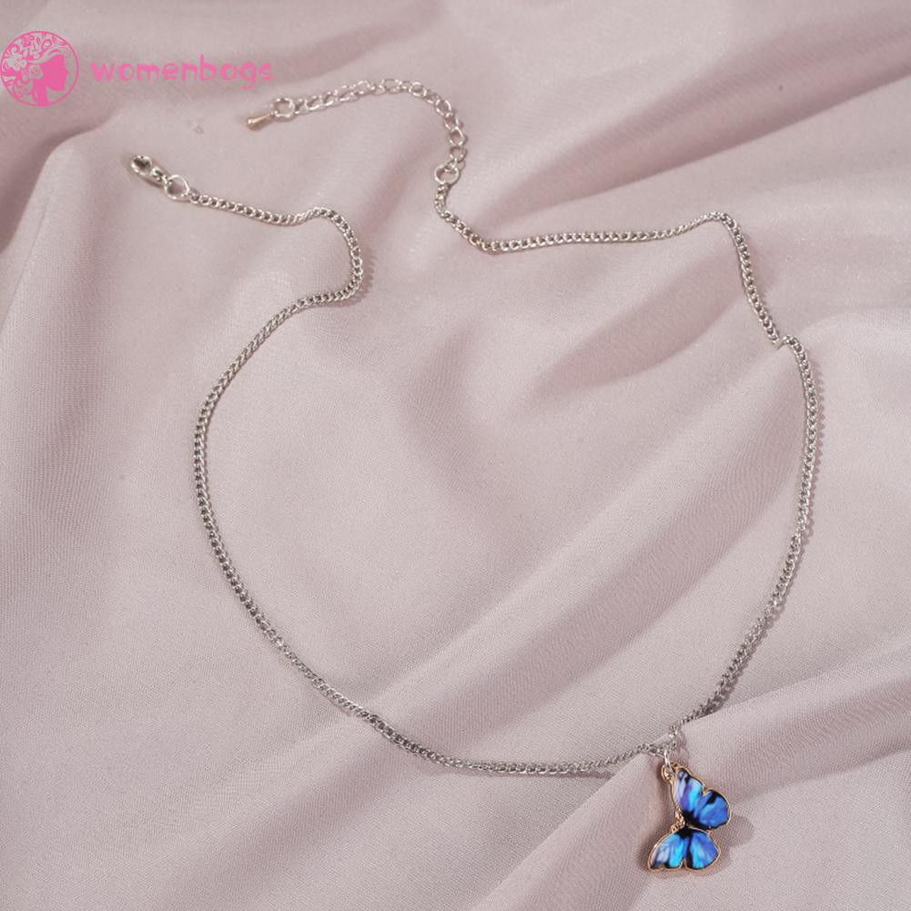 Dây chuyền choker mặt hình bướm bằng kim loại dành cho bạn gái đeo khi dự tiệc cưới/đi du lịch