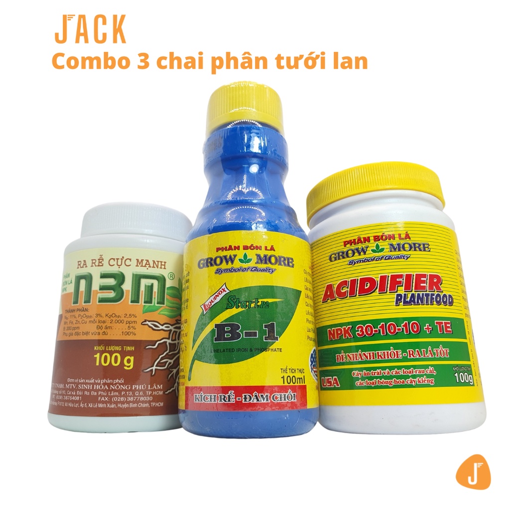 Combo 3 chai phân bón lan Grow More - Terrasorb