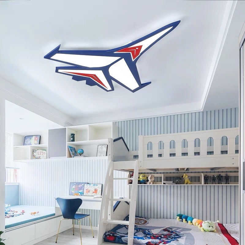 Đèn trần phòng trẻ em ,đèn trần hình máy bay xanh