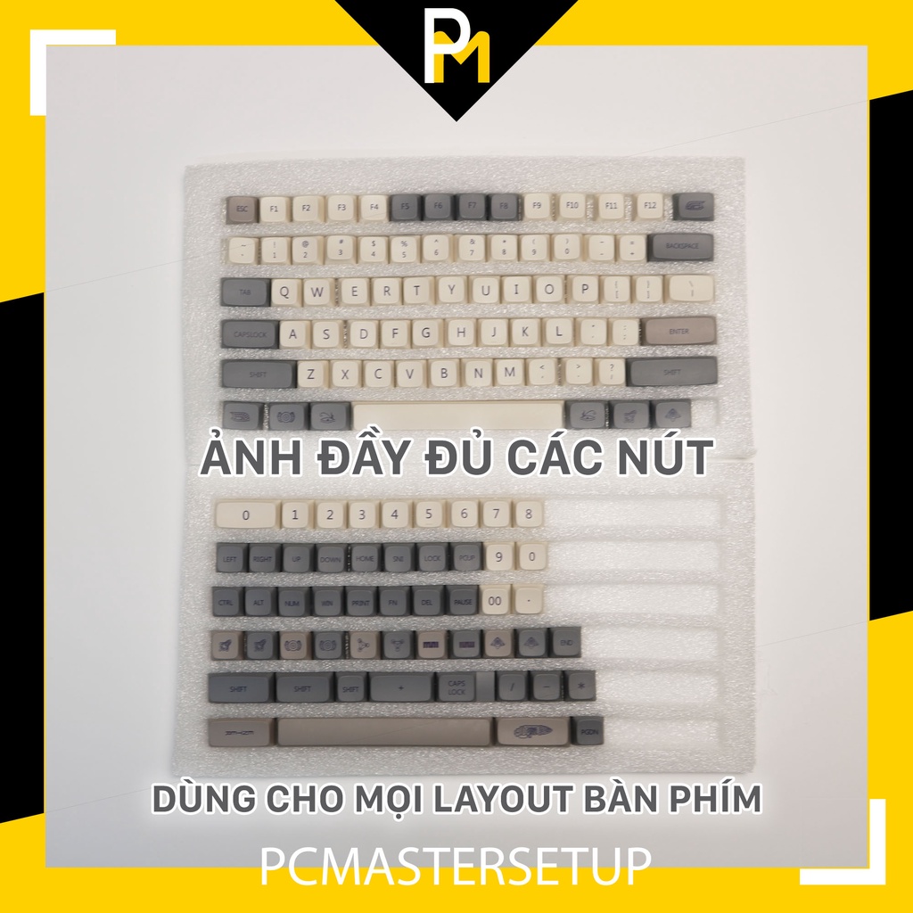 Keycap pbt xda Retro Element nguyên tố cao 9.5mm 121 phím, nút cho bàn phím cơ của pcmaster