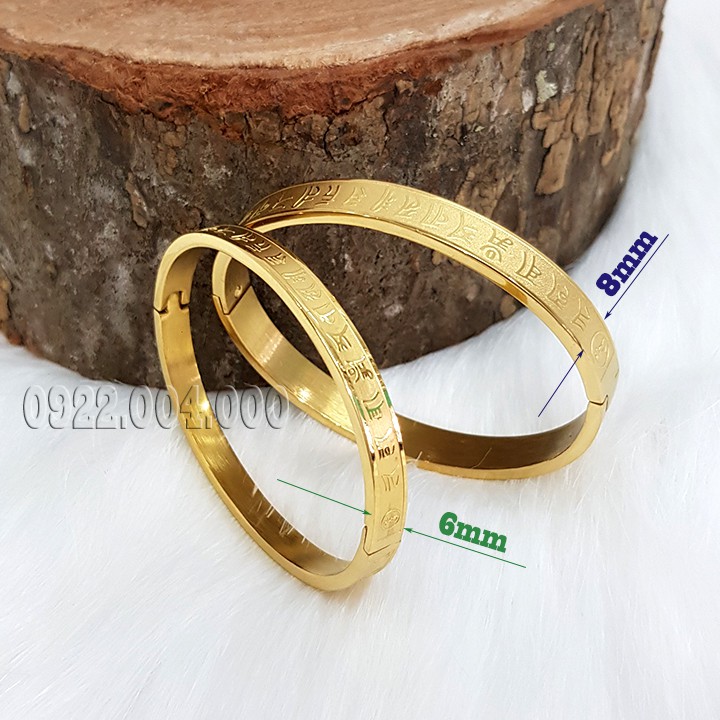 Vòng tay nam ovan chạm khắc chú anmani bát minh hồng.