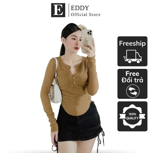 Áo Len Gân Tay Dài Basic Cổ Tròn Co Dãn Tốt Áo Len Mỏng Mẫu Hot Thu Đông EDDY CD024